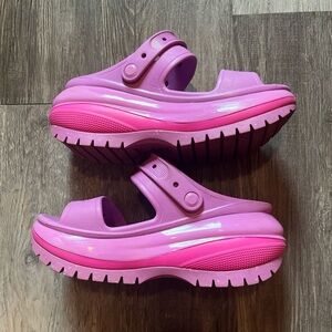 Crocs Mega Crush Pink Purple Sandals Platforms